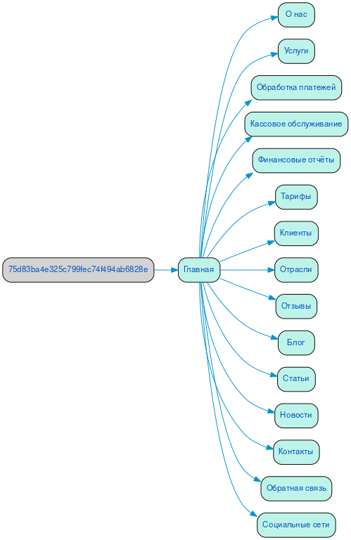 Структура сайта расчётно-кассового центра в формате mindmap